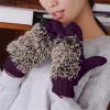 ERFV Cold Weather Gloves For Women Knitted Warm Cartoon Hedgehog Winter Fleece Cotton Thick Finger Gloves Insulation Mittens view 2