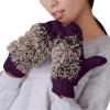 ERFV Cold Weather Gloves For Women Knitted Warm Cartoon Hedgehog Winter Fleece Cotton Thick Finger Gloves Insulation Mittens view 3