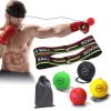 Adjustable Set 4 Balls + 2 Headbands for Boxing Training, Hand-Eye Coordination, Speed & Reflex Improvement, Novice Friendly view 1