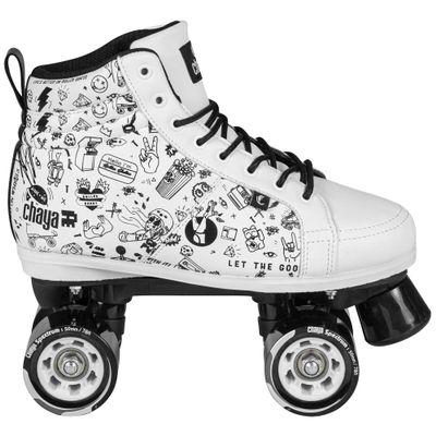 Chaya 810673 38 Sketch White Roller Skates for Men and Women, 59 mm/78A Wheels, ABEC 7 Carbon Steel Bearings