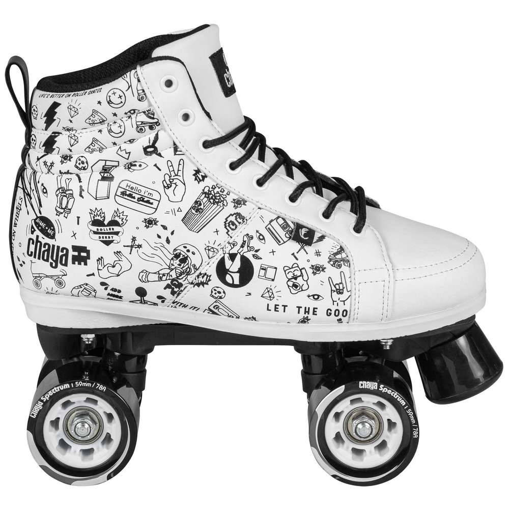 Chaya 810673 38 Sketch White Roller Skates for Men and Women, 59 mm/78A Wheels, ABEC 7 Carbon Steel Bearings