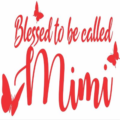 Blessed to be Call Mimi Grandma - Die Cut Vinyl Window Decal/Sticker for Car/Truck (Red, 8"x4.5")