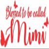 Blessed to be Call Mimi Grandma - Die Cut Vinyl Window Decal/Sticker for Car/Truck (Red, 8"x4.5") view 1