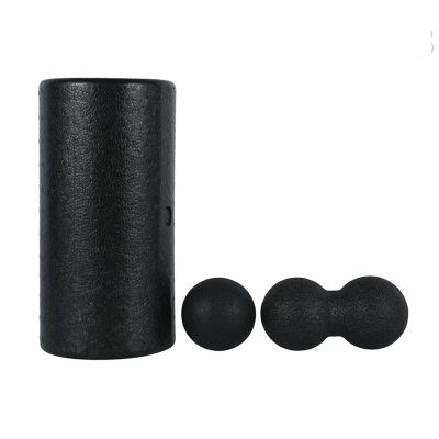 SHELLSK Sporting Goods 3/5pcs Yoga Massage Roller&Fitness Ball Foam Roller Set for Back Pain Self-Myofascial Treatment Pilates Muscle Release Exercises for Indoor Fitness (Color : Black 3PCS)