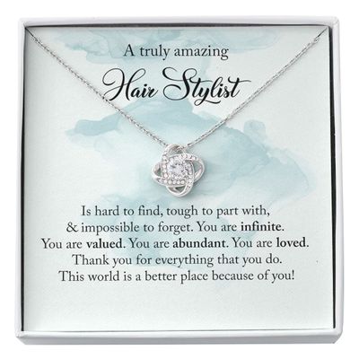 MASTERJEW Love Knot Necklace Hair Stylist Gift for Women