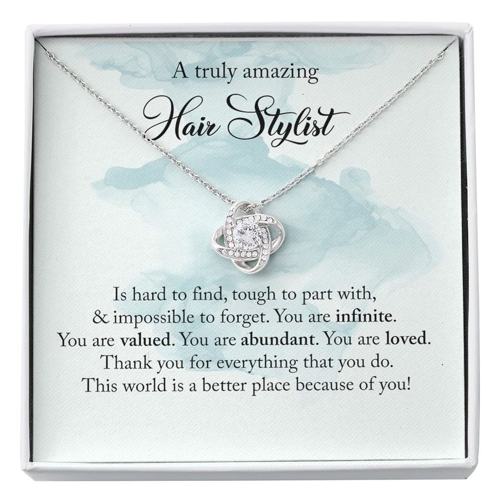 MASTERJEW Love Knot Necklace Hair Stylist Gift for Women