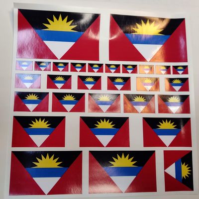 ANTIGUA BARBUDA Mixed Sizes of Country Flag Vinyl Stickers