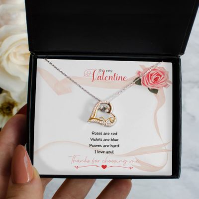 Love Dancing Necklace - Valentine Poem Love Necklace