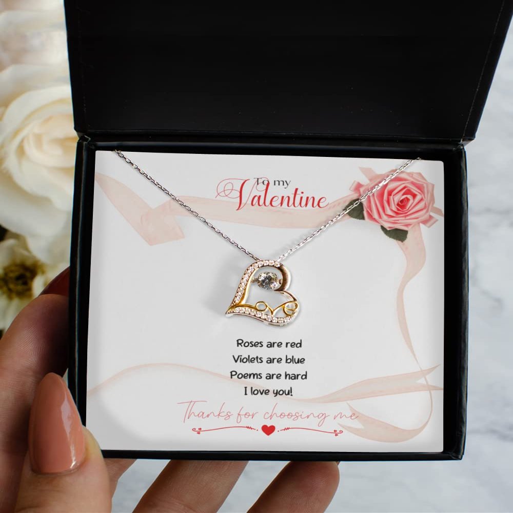 Love Dancing Necklace - Valentine Poem Love Necklace