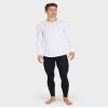 32 Degrees Men's 2-Pack Performance Lightweight Thermal Baselayer Crewneck Long Sleeve Shirt Top | Moisture Wicking | Anti Odor, White/Charcoal Heather, Medium view 3