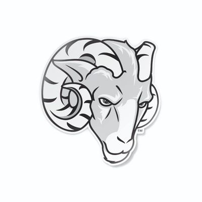 Fordham University Rams Head Grey and White Weatherproof Vinyl Sticker Car Decal from Nudge Printing