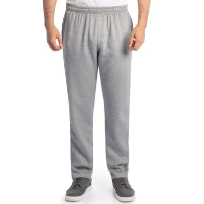 Fruit of The Loom Men's Eversoft Fleece Open Bottom Sweatpants with Pockets, Relaxed Fit, Moisture Wicking, Breathable, Grey Heather, XX-Large