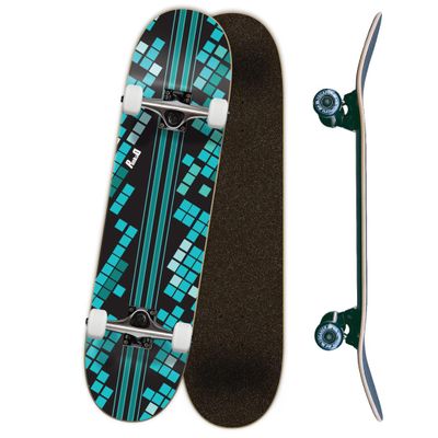 Yocaher Punked Complete Skateboard 7.75" x 31" Pro Skateboards with Black Grip Tape, Aluminum Alloy Truck, ABEC-9 Bearing, 54mm Skateboard Wheels (Complete 7.75" Black Digital Wave)