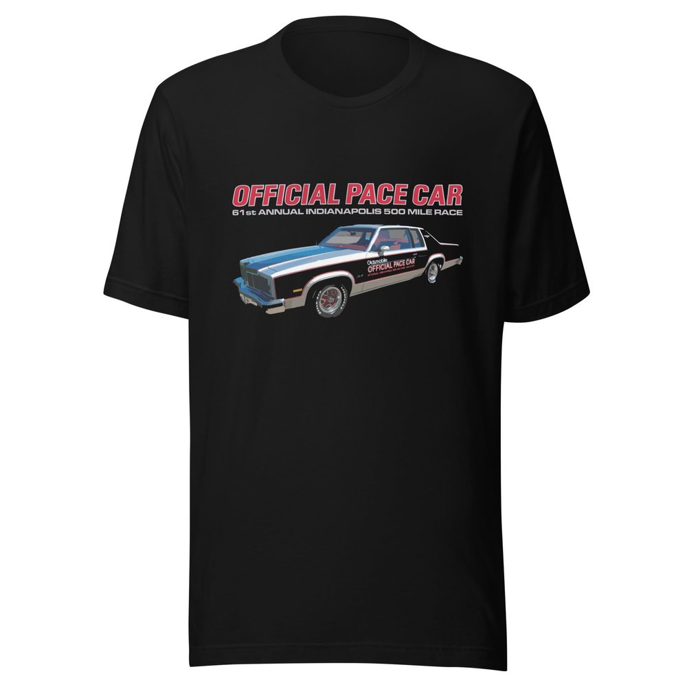 1977 Olds Delta 88 Pace Car Indianapolis 500 Short-Sleeve Unisex T-Shirt Black