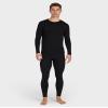 32 Degrees Men's 2-Pack Performance Lightweight Thermal Baselayer Crewneck Long Sleeve Shirt Top | Moisture Wicking | Anti Odor, Black/Black, Small view 3