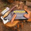 AFHZAM Viking Axe Gift Vikings Knife with Sheath | Hand Forged Real Handmade Outdoor Hunting Camping Axes and Hatchets | Viking Gifts for Men (Ax-05) view 2