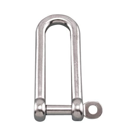 Stainless Long D Shackle with Captive PIN 1/2" 316 SS