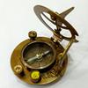 Antique Brass Sundial Compass Marine Boat Gift Pocket Sun Dial Compass view 1