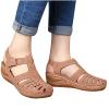oiangi Wedge Sandals for Women Casual Summer Solid Color Hollow Closed Toe Hook and Loop Sandals Soft Comfortable Lightweight Outdoor Beach Travel Shoes Pink view 1