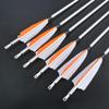ZSHJGJR 31 inch Archery Aluminum Arrows 500 Spine Hunting Arrows with Removable Tips Natural Feather Fletchings Targeting Arrows for Compound & Recurve Bow 6/12 Pack (Orange, 12) view 2