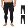 32 Degrees Men's 2-Pack Performance Lightweight Thermal Baselayer Legging Pant, Black/Black, Small view 1