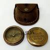 Antique Compass Nautical Vintage Directional Magnetic Compass with Leather Case view 1