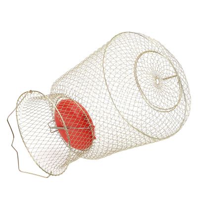 Portable Fishing Cage , Stainless Steel Mesh Fishing Bait Storage Cage , to Floating Fish Basket with Floating Bowl , for Outdoor Fishing(33cm in Diameter)