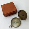 Brass Pocket Compass Vintage Antique Brass Mariner's Magnetic Poem Compass W/Leather Case view 1