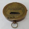 Brass Pocket Compass Vintage Antique Brass Mariner's Magnetic Poem Compass W/Leather Case view 3