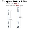 3 Feet Bungee Dock Line Boat Ropes for Docking Line Mooring Rope with Stainless Steel Clip Accessories for Boats 2pcs (Black, 3 Feet) view 2