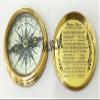 Collectible Brass Flat Compass Marine 1920 Compass Brass Finish with Leather Box view 2
