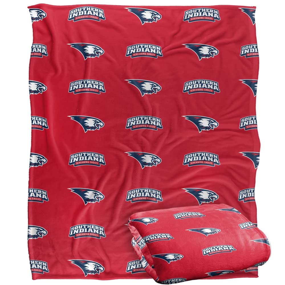 University of Southern Indiana Screaming Eagles Blanket, 50"x60" Logo Pattern, Silky Touch Super Soft Throw