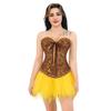 frawirshau Women's Lace Up Boned Overbust Corset Bustier Lingerie Bodyshaper Top Ginger XS view 2