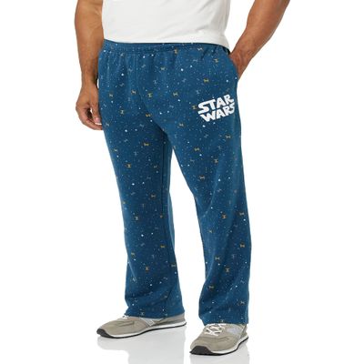 Amazon Essentials Disney | Marvel | Star Wars Men's Fleece Sweatpant (Available in Big & Tall), Star Wars Logo Ships, Small