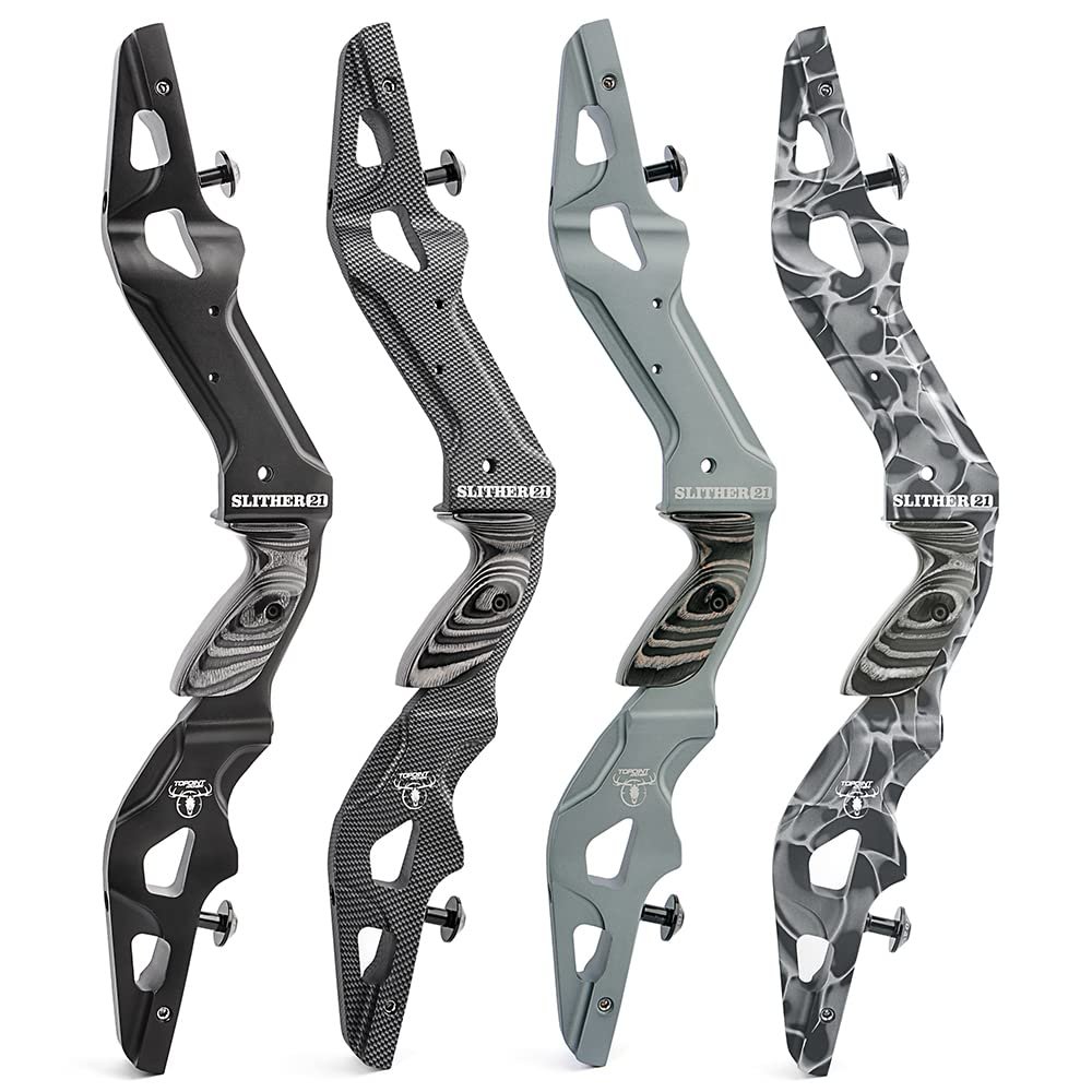 21" ILF Recurve Bow Riser Aluminum CNC Machining Bow Riser American Hunting Bow Handle Right Handed for Archery Bow Hunting Targeting (Carbon)