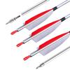 ZSHJGJR 31 inch Archery Aluminum Arrows 500 Spine Hunting Arrows with Removable Tips Natural Feather Fletchings Targeting Arrows for Compound & Recurve Bow 6/12 Pack (Red, 12) view 1