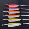 ZSHJGJR 31 inch Archery Aluminum Arrows 500 Spine Hunting Arrows with Removable Tips Natural Feather Fletchings Targeting Arrows for Compound & Recurve Bow 6/12 Pack (Red, 12) view 2