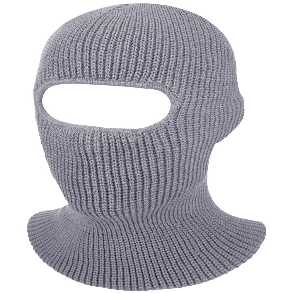 SATINIOR 1 Hole Ski Mask Winter Knitted Balaclava Warm Full Face Mask Windproof Head Cover for Men Women Sports Outdoor(Medium,Light Gray)