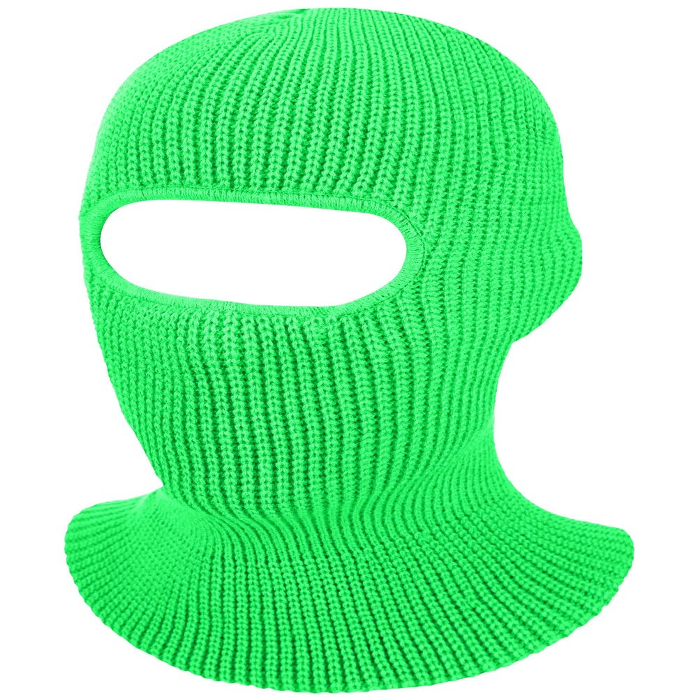SATINIOR 1 Hole Ski Mask Winter Knitted Balaclava Warm Full Face Mask Windproof Head Cover for Men Women Sports Outdoor(Medium,Fluorescent Green)