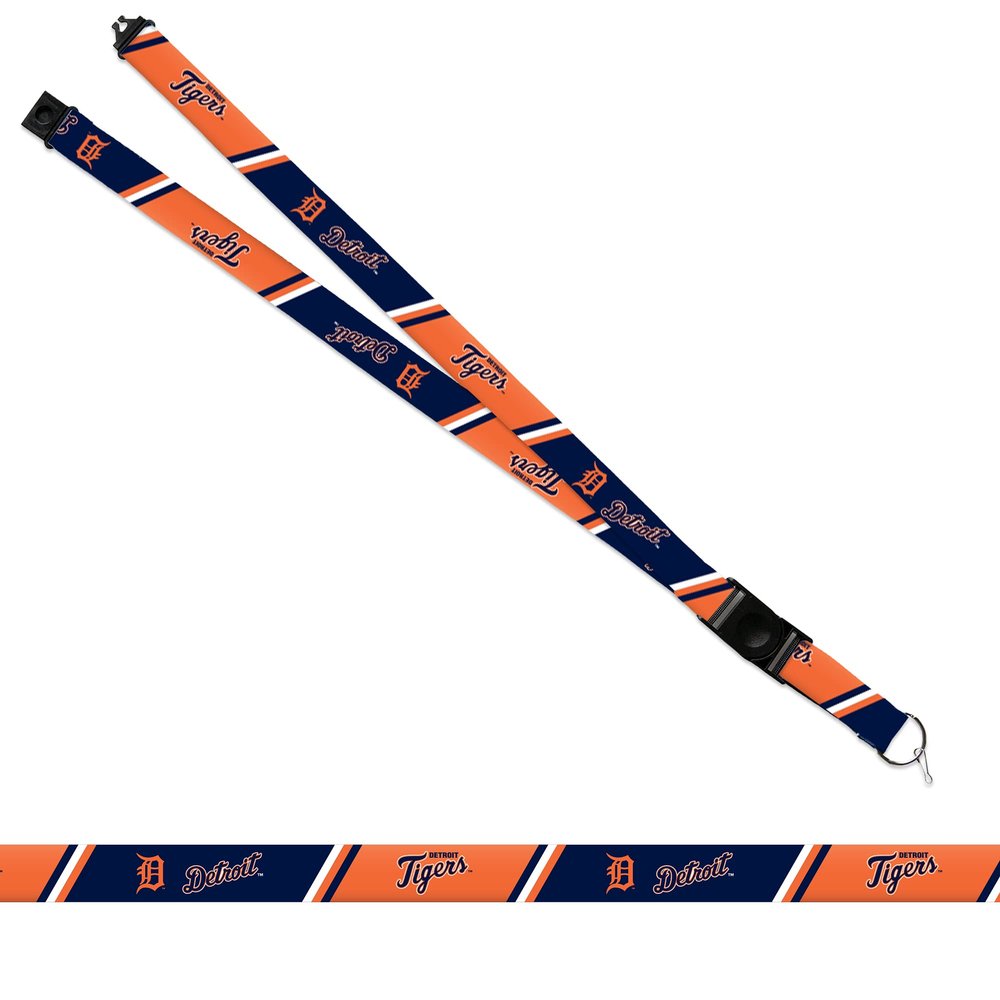 Rico Industries MLB Detroit Tigers Premium Lanyard 18" Inches Long, Button Clip, and Breakaway End