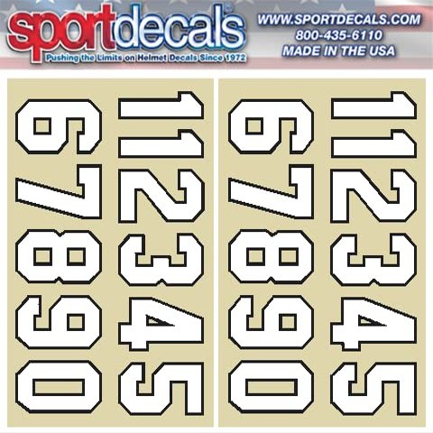 Sportdecals Cut-to-Shape Block Number Decals (White/Black)
