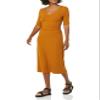 Amazon Essentials Women's Fine Rib Side Cut-Out Dress (Previously Daily Ritual), Dark Caramel, Large view 1