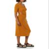Amazon Essentials Women's Fine Rib Side Cut-Out Dress (Previously Daily Ritual), Dark Caramel, Large view 3