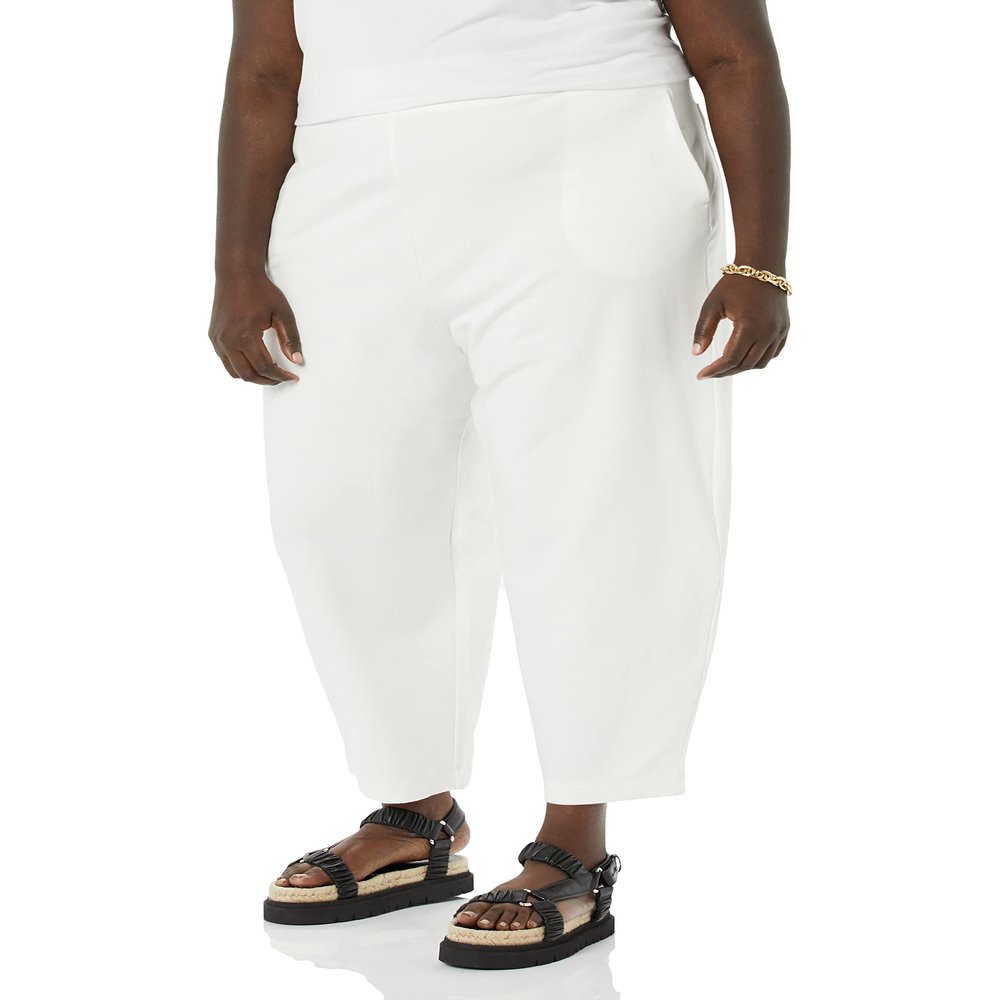 Amazon Essentials Women's Terry Cotton & Modal Barrel-Leg Sweatpant (Previously Daily Ritual), Ivory, XX-Large