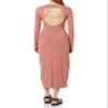 Amazon Essentials Women's Wide Rib Open Back Long Sleeve Dress, Terracotta, X-Large view 2