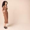 Amazon Essentials Women's Fine Rib Side Cut-Out Dress (Previously Daily Ritual), Chocolate, Medium view 2