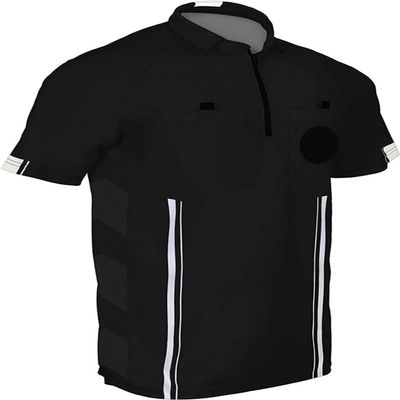 1 Stop Soccer Official Referee Soccer Jersey (Black, Adult XX-Large)