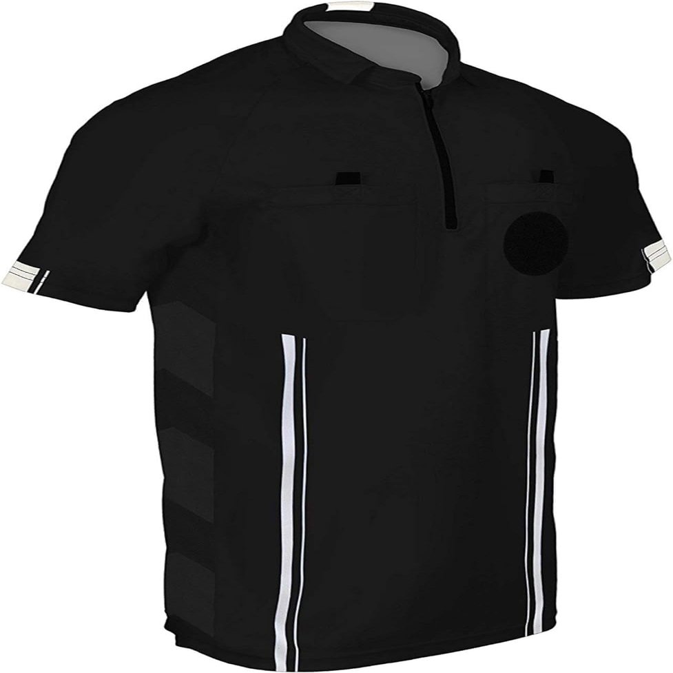 1 Stop Soccer Official Referee Soccer Jersey (Black, Adult XX-Large)