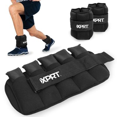 XPRT Fitness Ankle Weights for Women and Men, for Exercise, Walking, Jogging - Weight Adjustable 10 lb Pair (5 lb each)