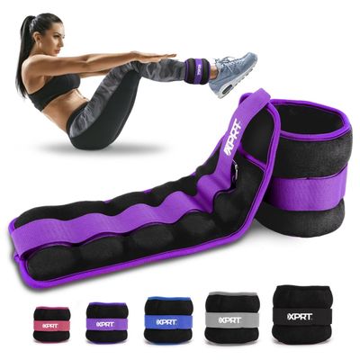XPRT Fitness Ankle Weights for Women and Men, for Exercise, Walking, Jogging 4lb Pair (2lbs each)